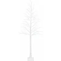 vidaXL - Berken - kerstboom - Wit - 25 - x - 25 - x - 240 cm - Kunststof - 493 - LED's