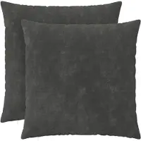 vidaXL Kussensloop 2 st HEERLEN Antraciet 70 x 70 cm Microfiber Fleece