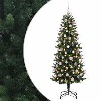 vidaXL Kunstkerstboom met Ballen 240 cm 300 LED's Warmwit PE en PVC