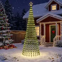 vidaXL - LED - kerstboom - 300 - cm - 668 - LED's - Warmwit - Staal - Zwart