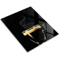 Wallfluent Glazen Snijplanken - Een Glas Zwarte Koffie Snijplanken Glas - 30 cm x 40 cm - Zwart Snijplanken van Glas - Snijplank van Glas - Decoratieve Glazen Snijplank - Antislip Glazen Serveerplank