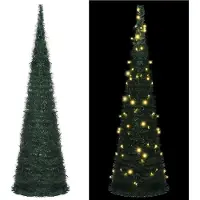 vidaXL Kunstkerstboom met verlichting pop-up 210 cm groen