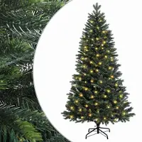 vidaXL - Kunstmatige - Hinged - Kerstboom - 210 - cm - 300 - LED's - Warmwit
