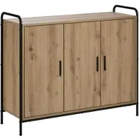 vidaXL Dressoir Artisanaal eiken 97 x 33 x 81 cm Bewerkt hout