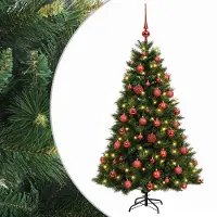 vidaXL - Kunstkerstboom - met - kerstbal - 120 - cm - 150 - LED's - Warmwit