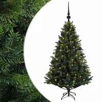 vidaXL - Kunstkerstboom - met - Ballen - 150 - cm - 150 - LED's - Warmwit