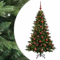 vidaXL - Kunstkerstboom - met - kerstbal - 120 - cm - 150 - LED's - Warmwit