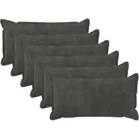 vidaXL Kussen met kussen HOUTEN 6 st Antraciet Microfiber Fleece