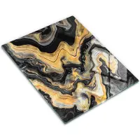 Wallfluent Glazen Snijplanken - Abstracte Structuur Snijplanken Glas - 30 cm x 40 cm - Gouden Snijplanken van Glas - Glazen Snijplank - Snijplank van Glas met Print - Antislip Glazen Serveerplank