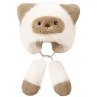 Snq Muts met oorflappen – Pluche muts – Pluizige Kattenmuts – Met Grappige Bewegende Oren – Warme en Zachte Capuchon – Voor Volwassenen – Voor Kostuum, Cosplay en Feestjes
