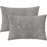 vidaXL Kussen met kussen HEERLEN 2 st Lichtgrijs Microfiber Fleece