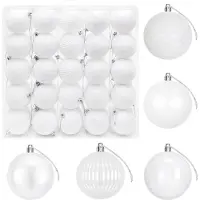vidaXL - Kerstballenset - 50 - st - Wit - 8 - cm - Polystyreen