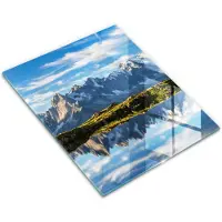 Wallfluent Glazen Snijplanken - Berglandschap Snijplanken Glas - 30 cm x 40 cm - Blauw Snijplanken van Glas - Glazen Serveerplank - Design Glazen Snijplank Keuken - Glazen Snijplank met Antislip