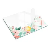 Wallfluent Glazen Snijplanken - Paaseieren Snijplanken Glas - 30 cm x 40 cm - Wit Snijplanken van Glas - Keuken Snijplank Glas - Hygiënische Snijplank van Glas - Glazen Snijplank met Antislip