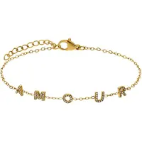 Lucardi - Dames Stainless steel goldplated armband Amour - Armband - Staal - Goudkleurig - 20 cm