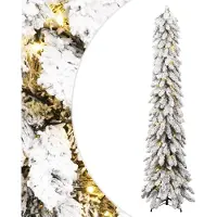 vidaXL - Kunstkerstboom - met - verlichting - en - sneeuw - 100 - LED's - 180 - cm