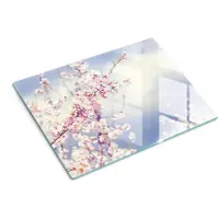 Wallfluent Glazen Snijplanken - Een Bloeiende Boom Snijplanken Glas - 30 cm x 40 cm - Blauw Snijplanken van Glas - Glazen Snijplank - Hygiënische Snijplank van Glas - Antislip Keuken Snijplank Glas