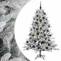 vidaXL - Kunstkerstboom - met - kerstbal - 120 - cm - 150 - LED's - Warmwit