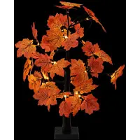 vidaXL - LED-esdoorn-kerstboom - 2 - st - Bruin - 58 - cm - Kunststof - 48 - LED's
