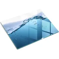 Wallfluent Glazen Snijplanken - Blauw Water Snijplanken Glas - 30 cm x 40 cm - Blauw Snijplanken van Glas - Snijplank van Glas - Design Glazen Snijplank Keuken - Glazen Snijplank met Antislip