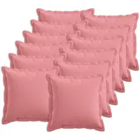 vidaXL Kussensloop 12 st HOUTEN Roze 40 x 40 cm Faux Linnen