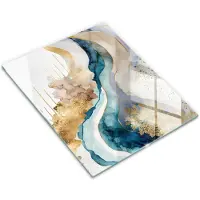 Wallfluent Glazen Snijplanken - Kleurrijk Marmer Snijplanken Glas - 30 cm x 40 cm - Veelkleurig Snijplanken van Glas - Glazen Snijplank - Decoratieve Glazen Snijplank - Antislip Glazen Snijplank