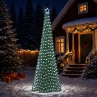 vidaXL Led-tinselkerstboom met voet EKENAS 300 cm 475 LED's Koel wit