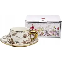 Queen Isabell Moderne Mok 300ml met Bloemendessin - Merkloos