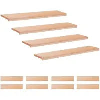 vidaXL Trapmatten 12 st Naturel 120 x 25 x 2 cm Massief beukenhout