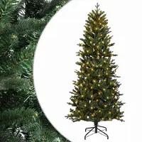 vidaXL - Kunstmatige - Hinged - Kerstboom - 150 - cm - 150 - LED's - Warmwit - PVC - en - PE
