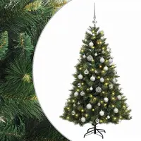 vidaXL - Kunstkerstboom - met - kerstbal - 120 - cm - 150 - LED's - Warmwit