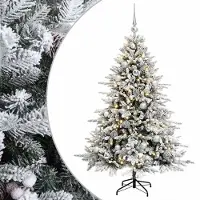 vidaXL - Kunstkerstboom - met - kerstbal - 120 - cm - 150 - LED's - Warmwit