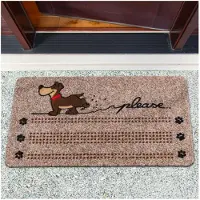 ANRO Hond Deurmat Bruin 40x70 cm - Antislip - 3D-effect