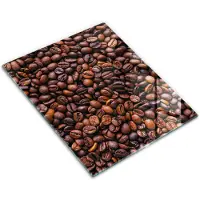 Wallfluent Glazen Snijplanken - Koffiebonen Snijplanken Glas - 30 cm x 40 cm - Bruin Snijplanken van Glas - Glazen Keukenplank - Design Glazen Snijplank Keuken - Antislip Keuken Snijplank Glas