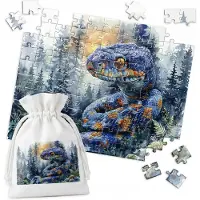 WORLD CASE Merkloos Puzzel 110 Stukjes - Blauwe Slang in Bos Aquarel