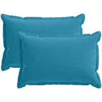 vidaXL Kussensloop 2 st HOUTEN Lichtblauw 30 x 50 cm Polyester