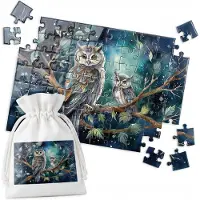 WORLD CASE Traditionele Puzzel - Nachtuil Tak - 70 Stukjes