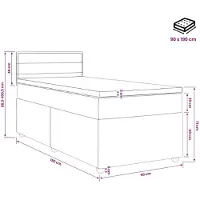 vidaXL Boxspringbed met matras Crèmekleurig 90 x 190 cm Stof
