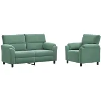 vidaXL Bankstel 2 pcs Zeegroen fluweel