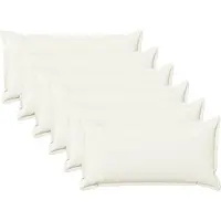 vidaXL Kussen met kussen HOUTEN 6 st Wit Faux Linnen