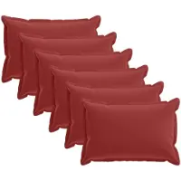 vidaXL Kussen met kussen HOUTEN 6 st Wijnrood Polyester