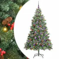 vidaXL Kunstkerstboom 300 LED's Warmwit PVC en Metalen Groen