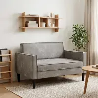 vidaXL XXL-fauteuil Lichtgrijs Kunst Suède Leer