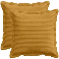 vidaXL Kussensloop 2 st HOUTEN Geel 35 x 35 cm corduroy