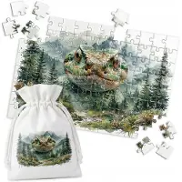 WORLD CASE Merkloos puzzel: Aquarel Bergen Natuur 96 stukjes