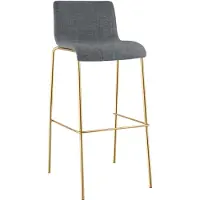 CLP Barkruk Hover - Stapelbaar - Belastbaar tot 150 kg - Goudkleurig Frame - 75 cm - Stof - licht grijs/goud