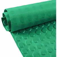 ANRO Rubberen Mat Noppen Groen 100x250cm – TPE Geurarm 3 mm Antislip Werkplaatsvloer Garagemat