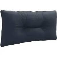 vidaXL Rugkussen PUTTEN 100% Polyester Donkerblauw 70 x 40 x 10 cm