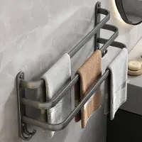 Arhatreya Matgrijze Wandrek voor Handdoeken, 60cm, 3 Lagen, Zonder Boren