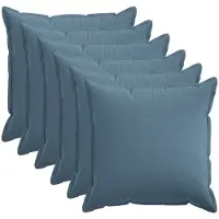 vidaXL - Kussensloop - 6 - pcs - HOUTEN - Jeans - Blauw - 65 - x - 65 - cm - Faux - Linnen